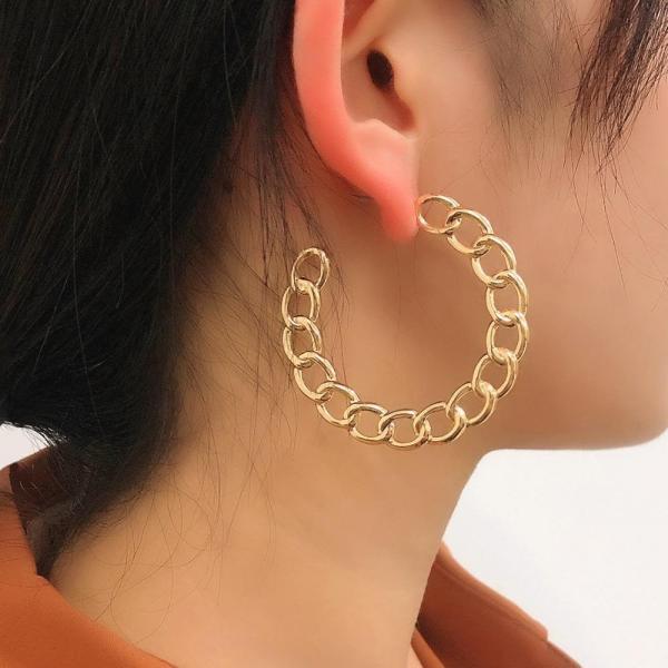 Aretes cadena dorados