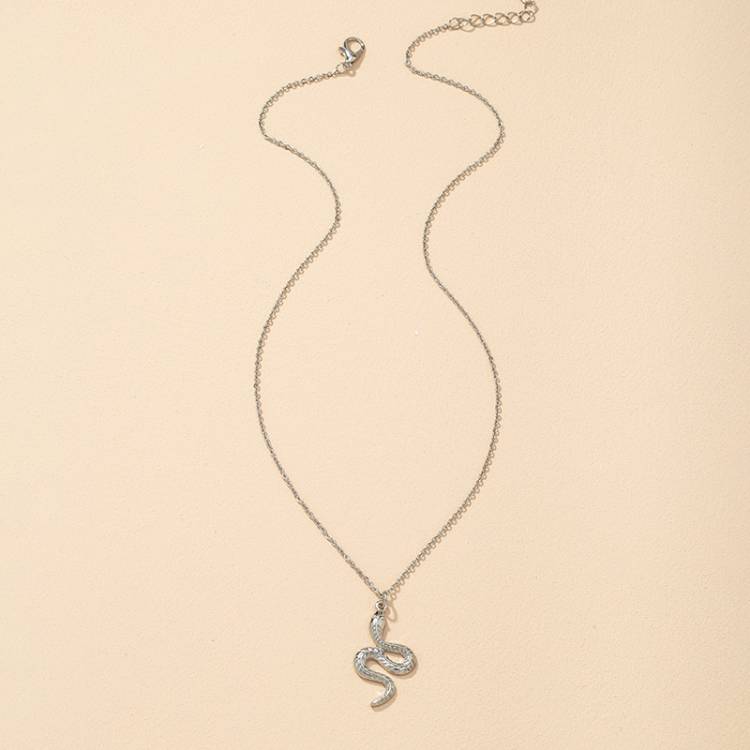 Modely Collar serpiente sencilla plateado